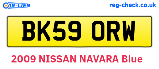 BK59ORW are the vehicle registration plates.