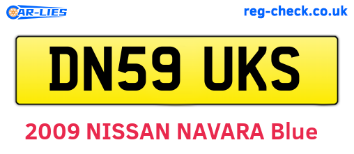 DN59UKS are the vehicle registration plates.