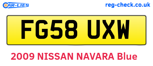 FG58UXW are the vehicle registration plates.