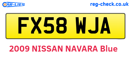 FX58WJA are the vehicle registration plates.