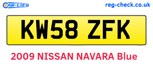KW58ZFK are the vehicle registration plates.