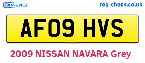 AF09HVS are the vehicle registration plates.