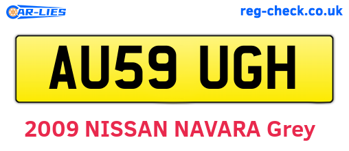 AU59UGH are the vehicle registration plates.