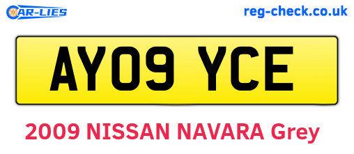 AY09YCE are the vehicle registration plates.