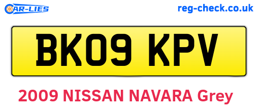 BK09KPV are the vehicle registration plates.