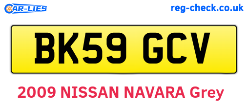 BK59GCV are the vehicle registration plates.
