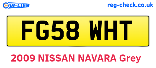 FG58WHT are the vehicle registration plates.