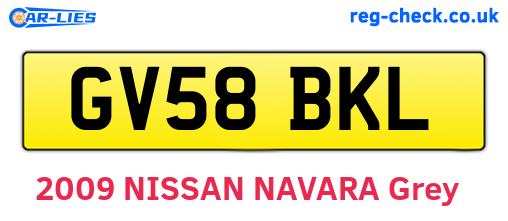 GV58BKL are the vehicle registration plates.