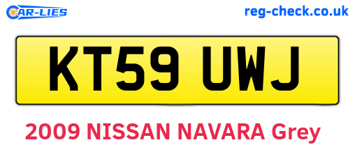 KT59UWJ are the vehicle registration plates.