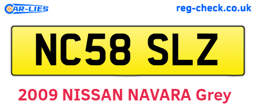 NC58SLZ are the vehicle registration plates.