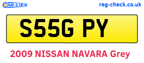 S55GPY are the vehicle registration plates.