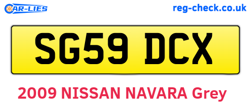 SG59DCX are the vehicle registration plates.
