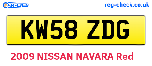 KW58ZDG are the vehicle registration plates.