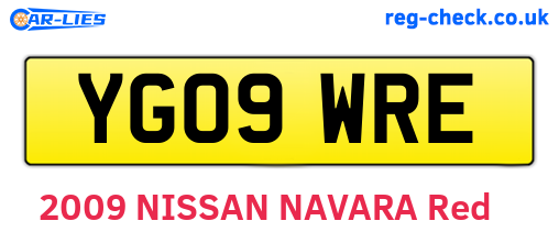 YG09WRE are the vehicle registration plates.