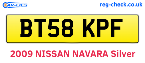 BT58KPF are the vehicle registration plates.