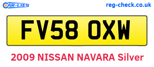 FV58OXW are the vehicle registration plates.
