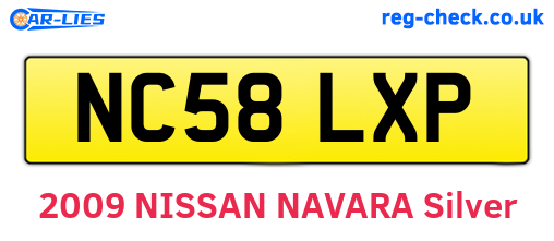 NC58LXP are the vehicle registration plates.