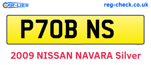 P70BNS are the vehicle registration plates.