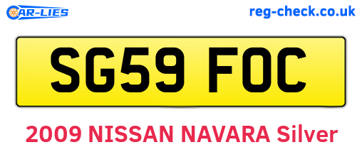 SG59FOC are the vehicle registration plates.