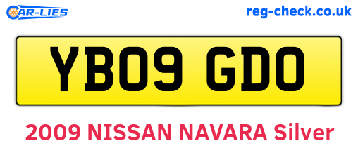 YB09GDO are the vehicle registration plates.