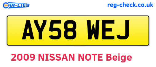 AY58WEJ are the vehicle registration plates.
