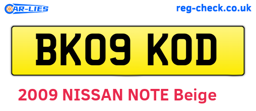 BK09KOD are the vehicle registration plates.