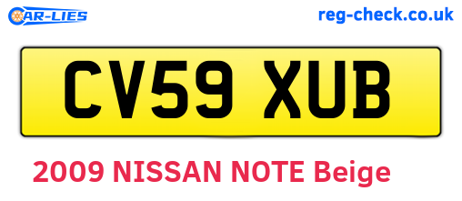 CV59XUB are the vehicle registration plates.