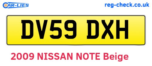 DV59DXH are the vehicle registration plates.