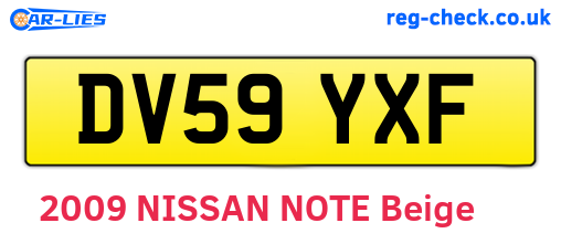 DV59YXF are the vehicle registration plates.