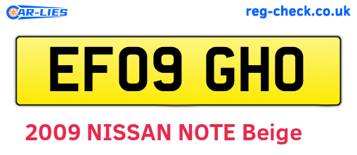 EF09GHO are the vehicle registration plates.