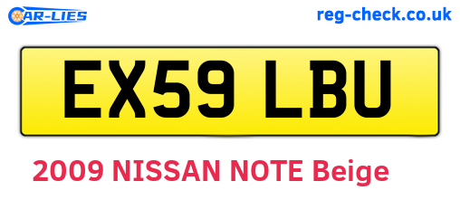 EX59LBU are the vehicle registration plates.