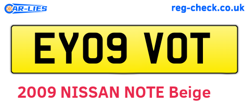 EY09VOT are the vehicle registration plates.