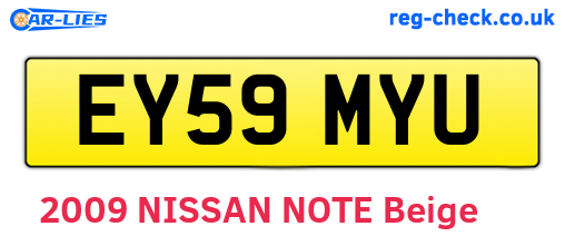 EY59MYU are the vehicle registration plates.