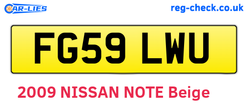 FG59LWU are the vehicle registration plates.