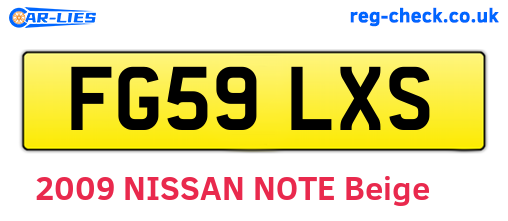 FG59LXS are the vehicle registration plates.