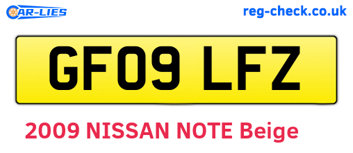 GF09LFZ are the vehicle registration plates.