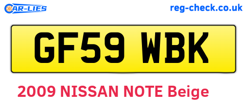 GF59WBK are the vehicle registration plates.