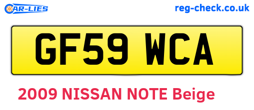 GF59WCA are the vehicle registration plates.