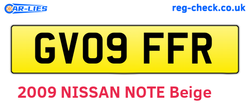 GV09FFR are the vehicle registration plates.