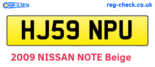HJ59NPU are the vehicle registration plates.