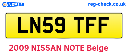LN59TFF are the vehicle registration plates.