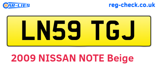 LN59TGJ are the vehicle registration plates.