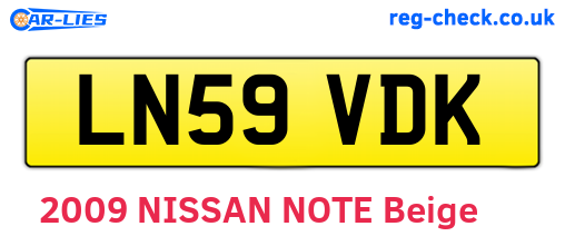 LN59VDK are the vehicle registration plates.