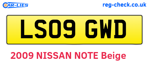 LS09GWD are the vehicle registration plates.