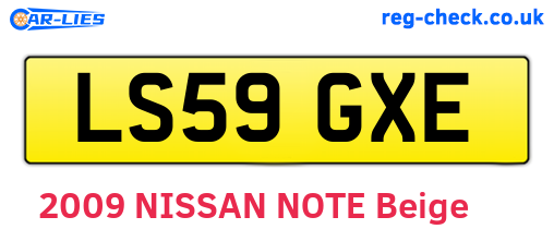 LS59GXE are the vehicle registration plates.
