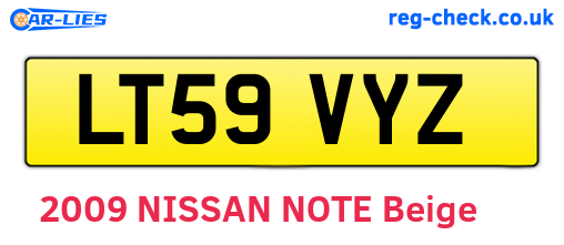 LT59VYZ are the vehicle registration plates.