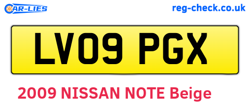 LV09PGX are the vehicle registration plates.