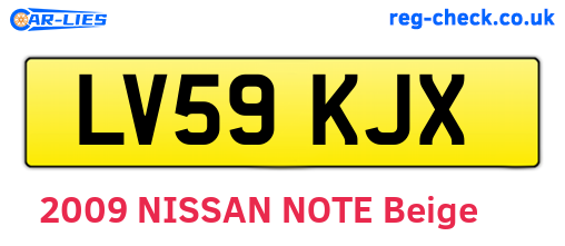 LV59KJX are the vehicle registration plates.