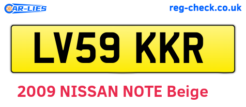 LV59KKR are the vehicle registration plates.