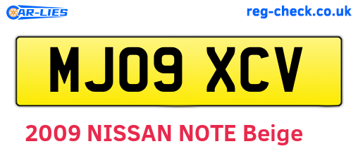 MJ09XCV are the vehicle registration plates.